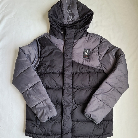 Spider Circut Black and Gray Puffer Jacket - Picture 7 of 7